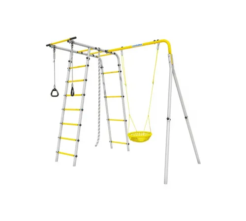 Детский спортивный комплекс для дачи ROMANA Лесная поляна - 3 (желтый/серый)