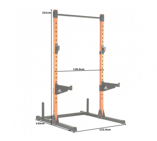 Стойка силовая DFC черный/оранж. (два короба)