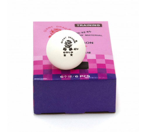 Мячи Dragon Training Gold 2* New (6 шт, бел.) в коробке