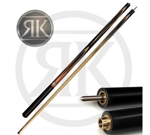 Кий Снукер "Ричард" 4-х сторонний запил,16 запилов; 2-РС с удлинителем; ясень/черный граб/ятоба(ЯК)